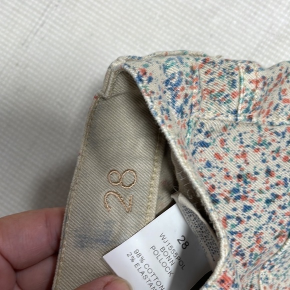 MiH Jeans Beige Denim Splatter Bonn High Rise Super Skinny Italy Size 28 - Picture 12 of 13